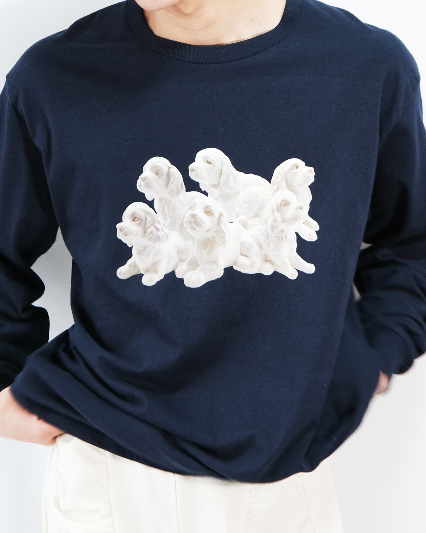 TOUKI Dog long Tshirt / NAVY