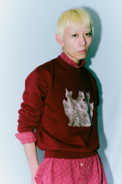 TOUKI CAT Sweat / OLD RED
