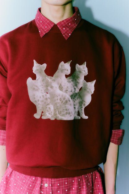 TOUKI CAT Sweat / OLD RED