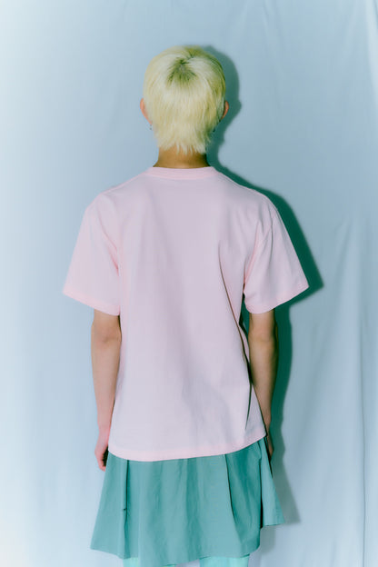 TOUKI CAT Tshirt / WHITE PINK