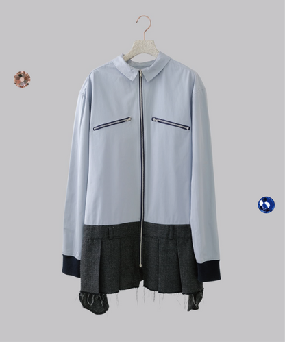 UNION PLEATED DRESS SHIRT / BLUE