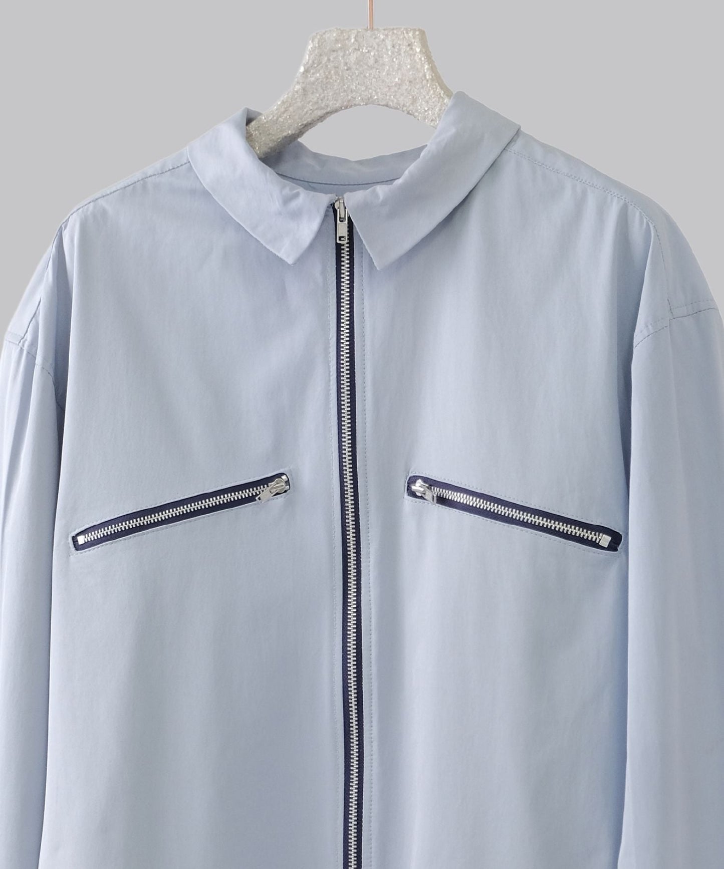 UNION PLEATED DRESS SHIRT / BLUE