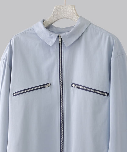 UNION PLEATED DRESS SHIRT / BLUE