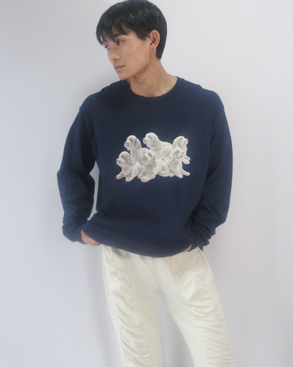 TOUKI Dog long Tshirt  / NAVY