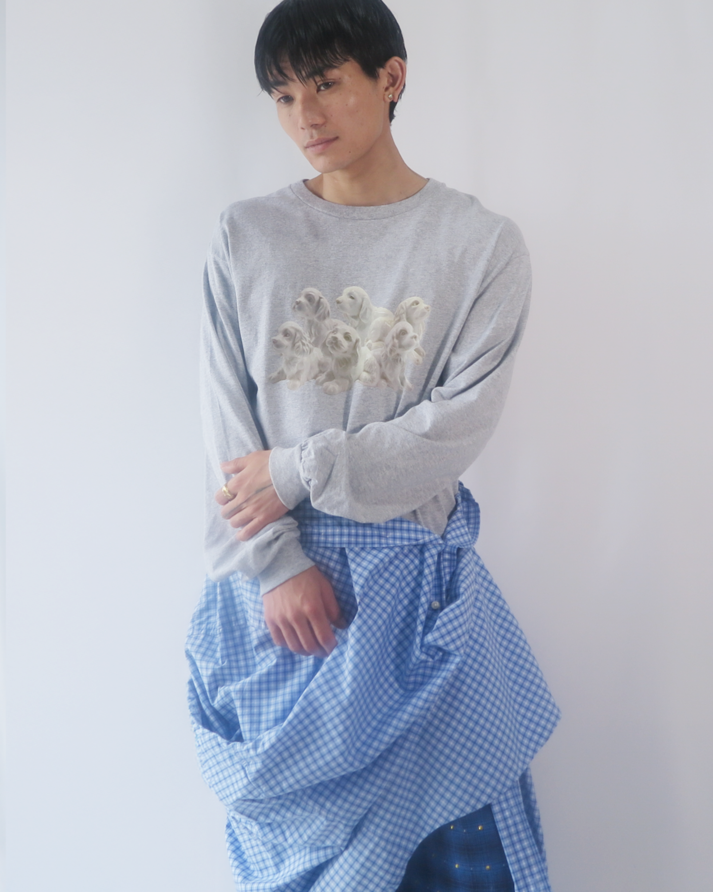 TOUKI Dog long Tshirt  / GRAY