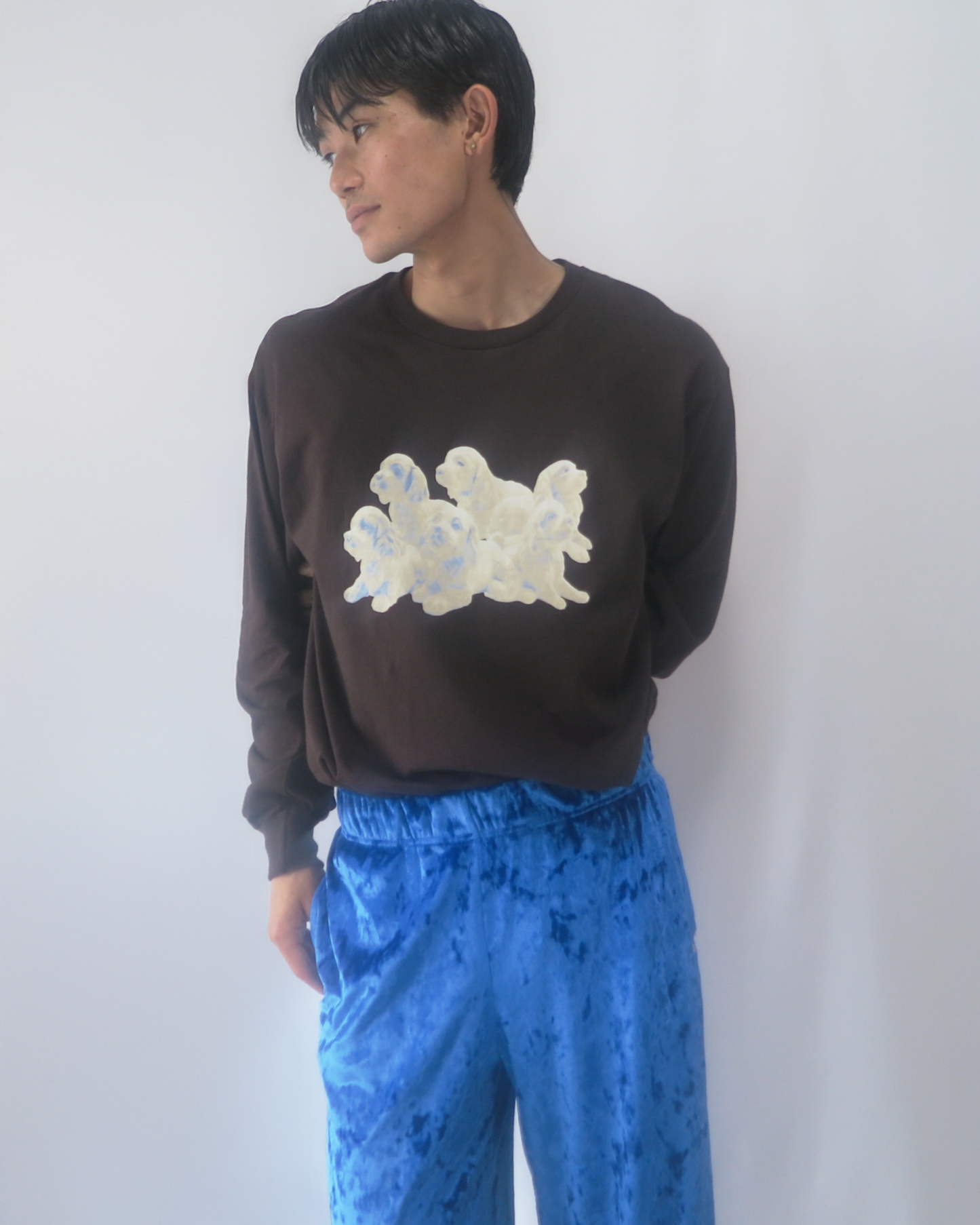 TOUKI Dog long Tshirt  / BROWN