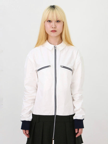 UNION PLEATED DRESS SHIRT / WHITE