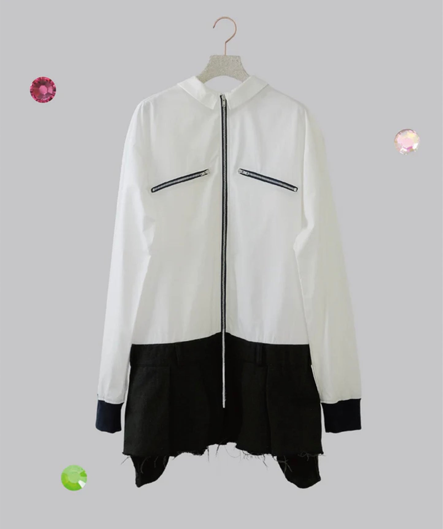 UNION PLEATED DRESS SHIRT / WHITE