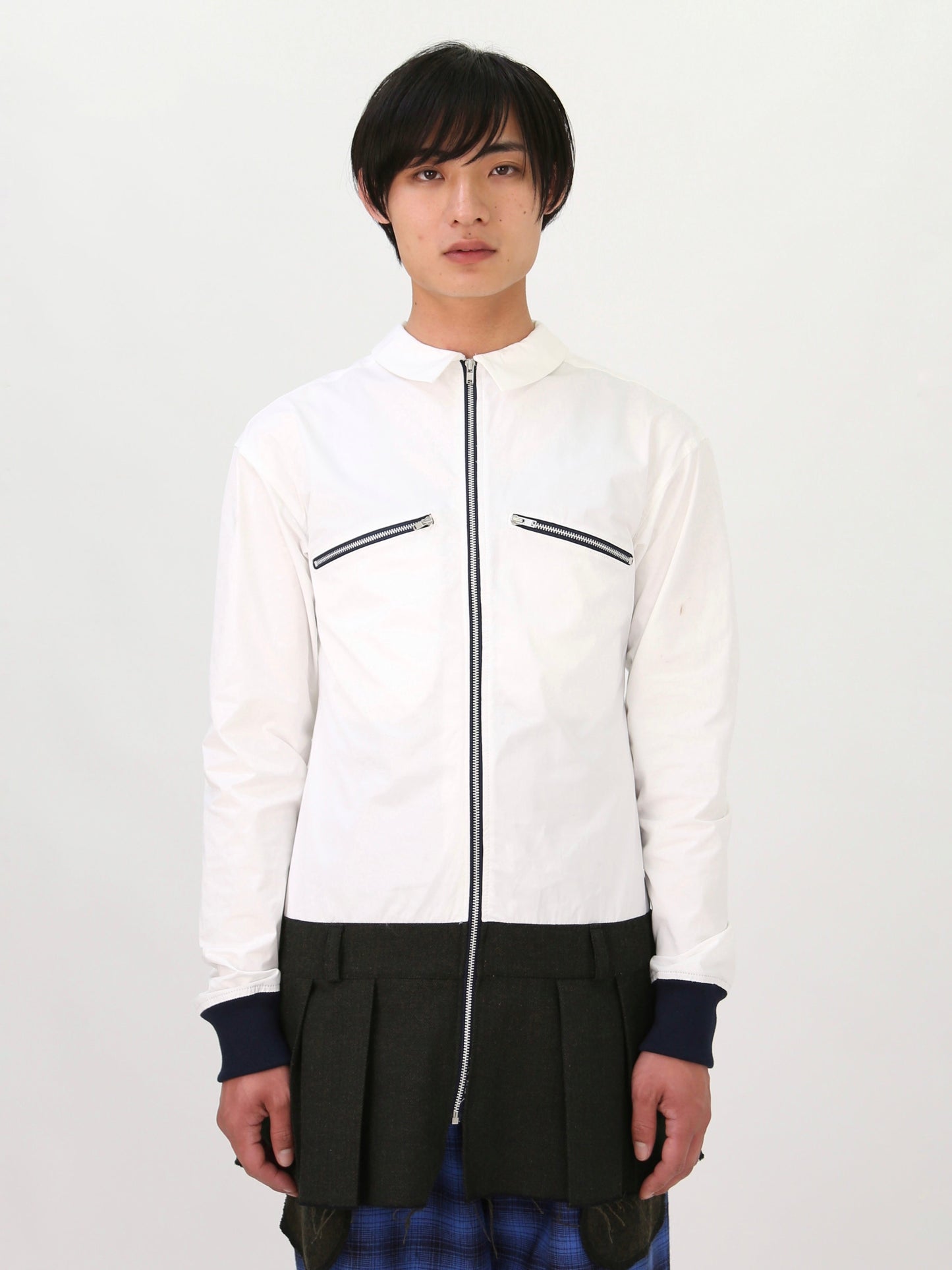 UNION PLEATED DRESS SHIRT / WHITE