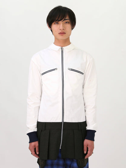 UNION PLEATED DRESS SHIRT / WHITE