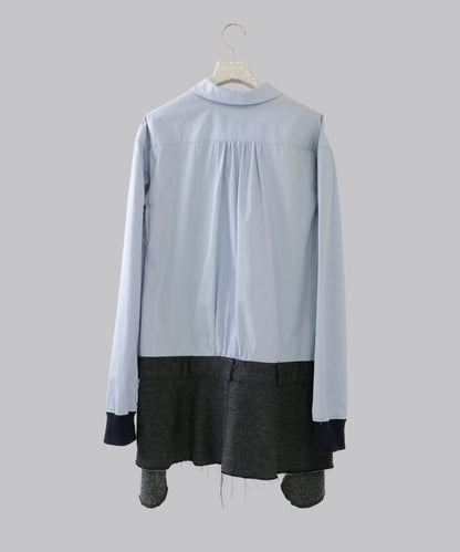UNION PLEATED DRESS SHIRT / BLUE