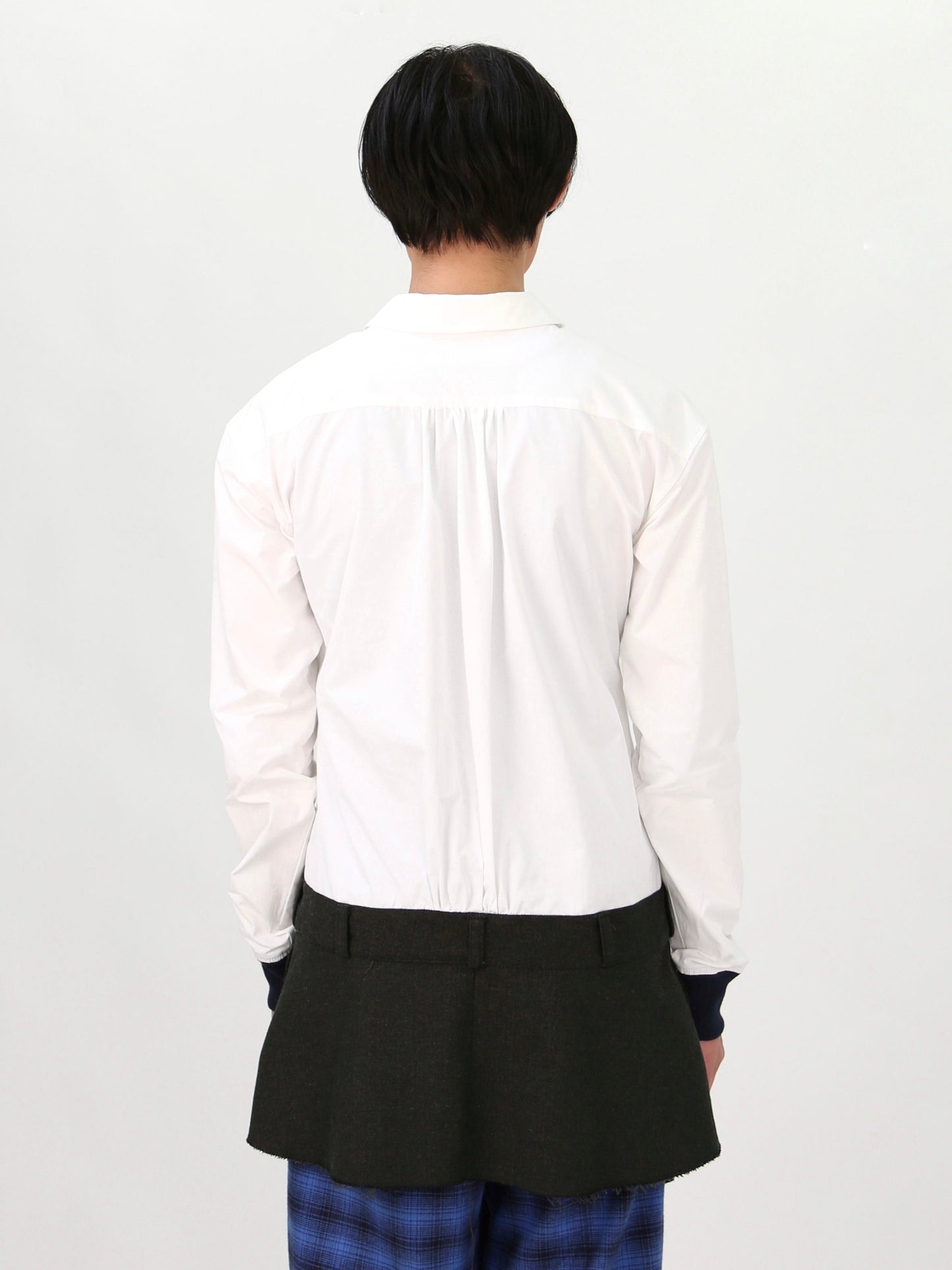 UNION PLEATED DRESS SHIRT / WHITE